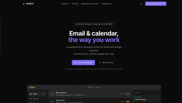 MailOS — Keyboard-First AI Command Center