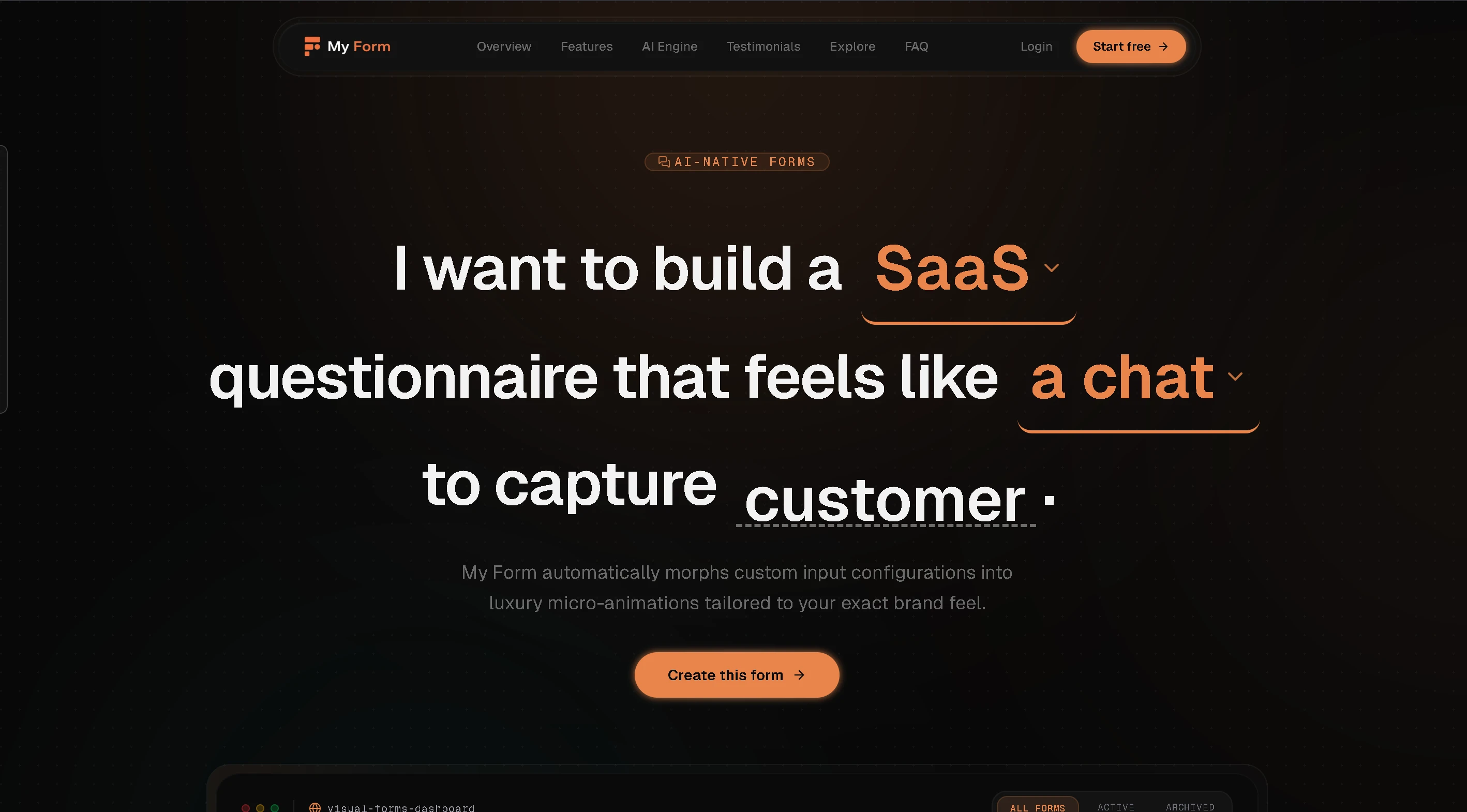 My Form — AI-Native Conversational Form Builder SaaS